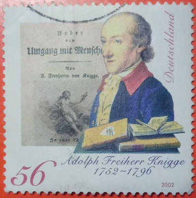 德國郵票舊票套票 2002 250th Birth Anniv. of Adolph Baron von Knigge