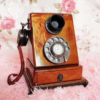 熱銷 擺件特價迷你小號 帶時鐘電話機模型 復古模型家居裝飾品171系列可選 可開發票