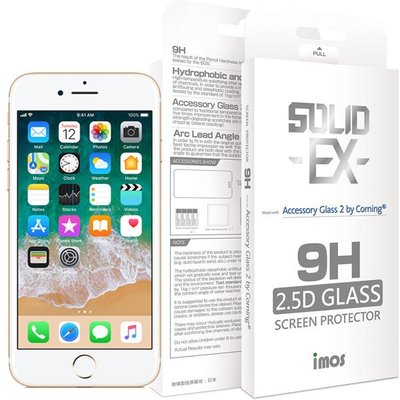 【免運費】imos iPhone 7 / 7 Plus 2.5D平面半版玻璃保護貼 美商康寧公司授權正版