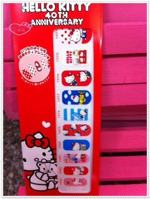 小花花日本精品♥ Hello Kitty   40周年 指甲貼彩繪美甲貼 1974-1983(56812305