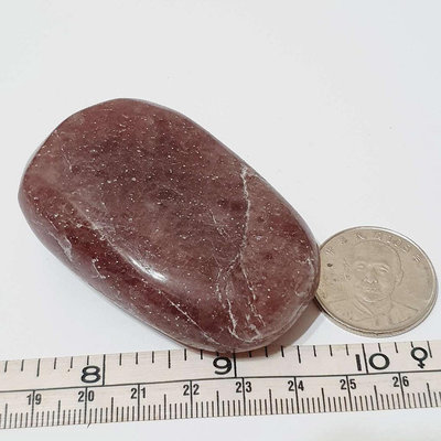113.5g 草莓晶 拋光 水晶 礦石 M15Z 冥想石 禮物 收藏 擺件 手把件