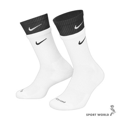 Nike 中筒襪 雙層 吸濕排汗 黑白【運動世界】DD2795-104
