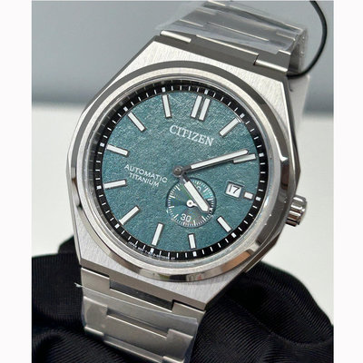 CITIZEN NJ0180-80X 星辰錶 機械錶 40mm 綠松石面盤 小秒針 鈦金屬錶帶 一體式錶帶 男錶女錶