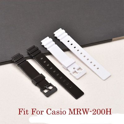 卡西歐 MRW-200H 男士手錶配件手鍊錶帶矽膠錶帶 18 毫米軟防水錶帶