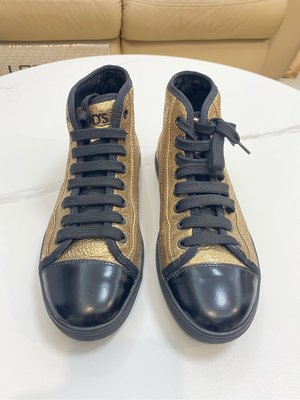 TOD’s 金色 中高筒鞋 38（25cm)
