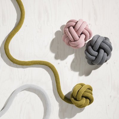瑞典Design House創意羊毛編織打結抱枕 北歐沙髮針織毛線球靠墊