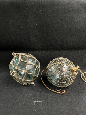 早期玻璃浮球 保護繩網完整 浮球完整無裂