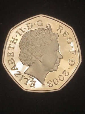 【二手】 英國2003年 50便士 紀念加厚七邊形銀幣 精制幣 紀念W323 紀念幣 錢幣 收藏【奇摩收藏】