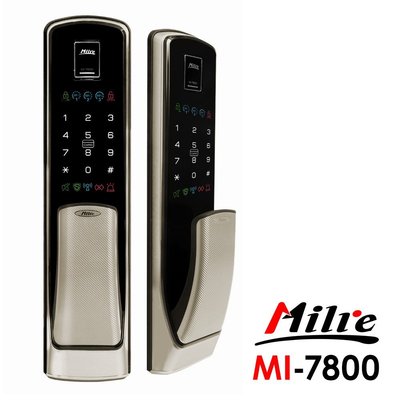 Milre 美樂 推拉式四合一密碼/指紋/卡片/鑰匙電子門鎖MI-7800銀色(附基本安裝)