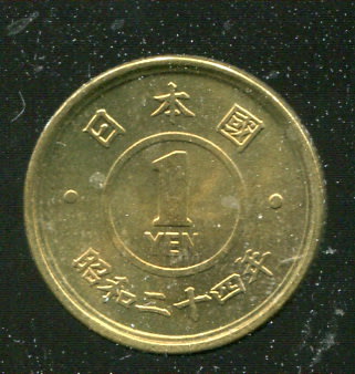 【錢幣】JAPAN (日本), K70 , 昭和24年1圓 , 品相全新UNC