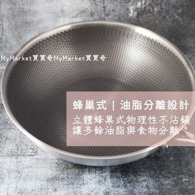 SGS合格認證 🌟台灣製🌟SAEMMI 304不銹鋼 七層 蜂巢 不沾炒鍋 32cm 中華炒鍋 炒菜鍋 單柄鍋