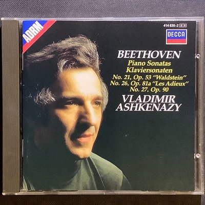 Beethoven貝多芬-第 21號「華爾斯坦」/26號「告別」/27號鋼琴奏鳴曲 Ashkenazy阿胥肯納吉/鋼琴 老西德全銀圈無字01首版無ifpi