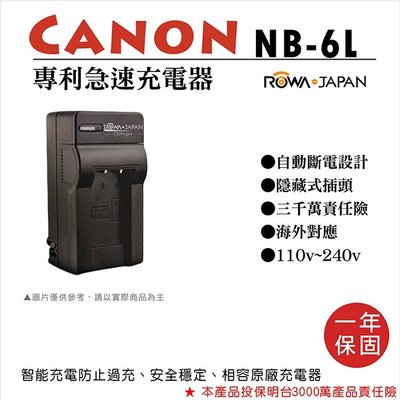 御彩數位 樂華 CANON NB-6L 專利快速充電器 NB6L 座充1年保固 IXUS 200IS XY 25IS