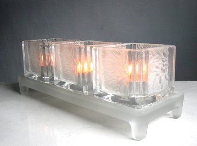 【ZEN CASA】浮雕玻璃燭台燭杯*清涼冰雕質感