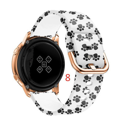【熱賣精選】20mm快拆錶帶三星Galaxy Watch Active2印花矽膠表帶 官網款腕帶 佳明Garmin venu彩印錶帶