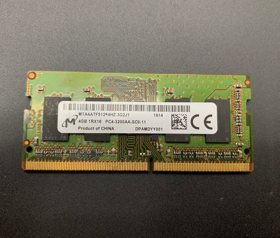 ☆【美光 Micron 1Rx16 DDR4 4G 4GB PC4-3200 】☆PC4-3200AA-SC0-11