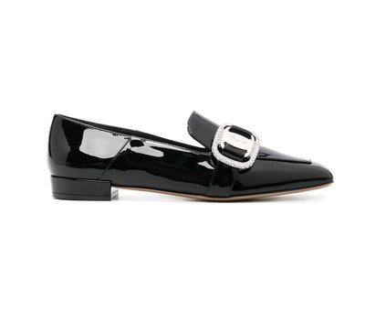 [全新真品代購-F/W22 新品!] Salvatore Ferragamo 黑色漆皮 樂福鞋 / 平底鞋
