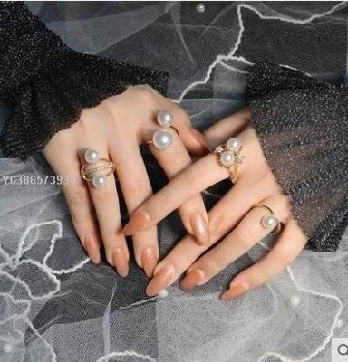【現貨精選】戒指【一套四個】韓國女網紅珍珠戒指套裝ins關節食指戒模特日常街拍25510