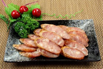 【切片拼盤系列】干貝香腸(6條)/約300g/包 創意作法將干貝塊包進香腸裡~海鮮與豬肉結合的絕紗滋味