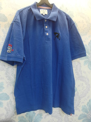 法國雨傘牌藍色短袖polo衫