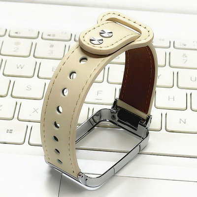 適用於小米手環7 pro 手錶雙扣皮革錶帶 + 金屬外殼 小米手環 7pro 小米7pro 真皮錶帶 保護殼 保護套