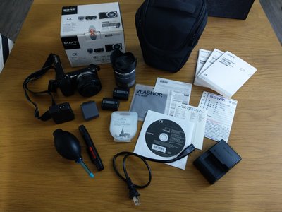Sony NEX-5R單眼 數位相機 長鏡頭 附電池 相機包 餅乾鏡