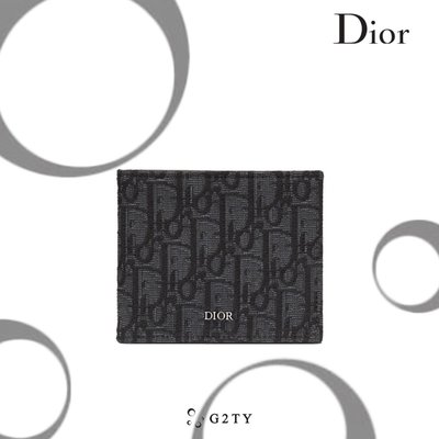 [G2TY] Dior |  Oblique Wallet 老花短夾 黑色 緹花 迪奧