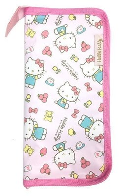 日本 Hello Kitty 凱蒂貓 嬰幼兒 餐具收納袋 餐具收納包-粉色款 現貨供應