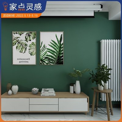 現貨熱銷-美式鄉村復古墨綠色壁紙北歐風格純色臥室服裝理發店電~特價
