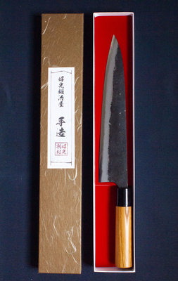 『好光』日本的職人（匠）手工刀子『牛刀』白紙２號8寸(240mm)　両刃