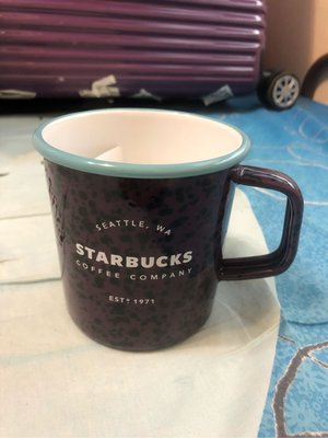 星巴克咖啡琺瑯杯-深紫