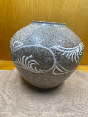！日本信樂燒三彩作大花瓶花器花入釉水很漂亮實物釉水發