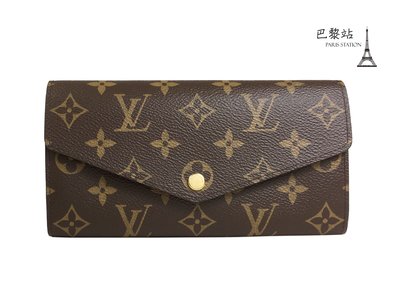 【巴黎站二手名牌專賣店】＊全新現貨＊LV 路易威登 真品＊M62235經典Monogram花紋Sarah金釦長夾