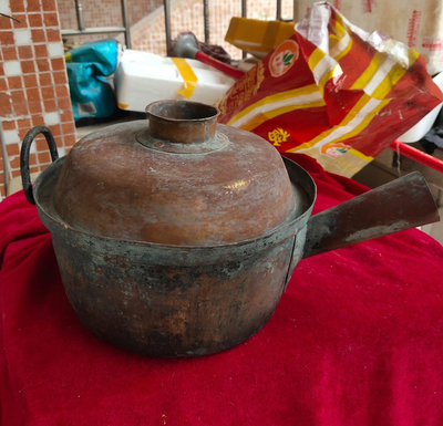 【二手】老銅鍋，手工老銅鍋，凈重大概910g 銅器 擺件 舊貨 【大掌櫃】-1569