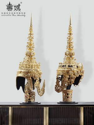 緣古珍藏 泰國皇冠裝飾擺件 玄關東南亞風格泰式spa按摩店酒裝飾工藝品