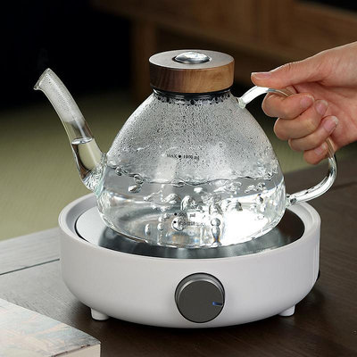 台灣宜龍電陶爐茶爐大功率煮茶器玻璃煮燒水壺家用大號玻璃花茶壺