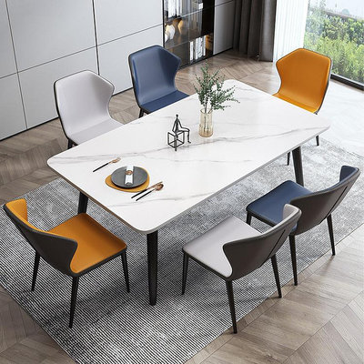 餐桌意式巖板餐桌椅組合輕奢現代簡約小戶型西餐桌長方形餐桌家用飯桌