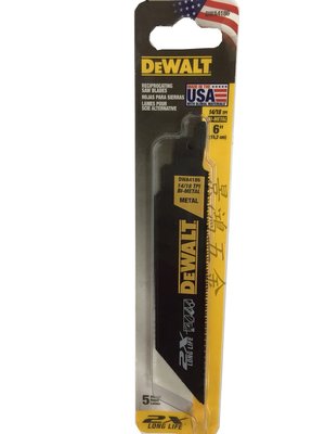 景鴻五金 公司貨 美國得偉 DEWALT雙金屬2倍耐用 特殊塗層金屬管材及鋼材用軍刀鋸片數量一支 DWA4186 含稅價