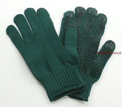 好質感棉質防滑耐磨點塑 工作干活防護手套 耐臟耐用墨綠色均碼