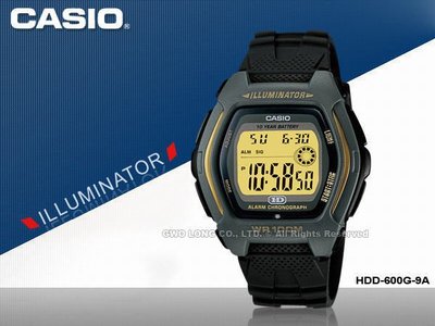 CASIO手錶專賣店 國隆 卡西歐 HDD-600G-9A_HDD-600_第二時間(另有HDD-S100)保固_開發票
