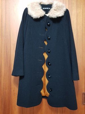 日本franche lippee 黑色毛料大衣