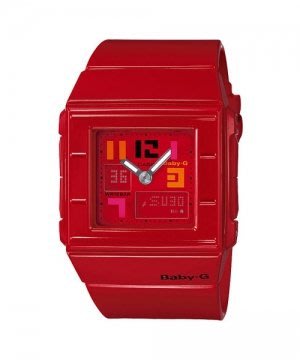 CASIO 卡西歐 BABY-G 方形雙顯運動錶 (BGA-200PD-4BDR) 紅色