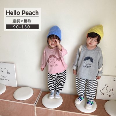 韓版可愛小人寬鬆 純棉T恤 男童裝 女童裝 Hello Peach