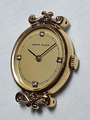 瑞士SANTA CLAUS聖誕老人手動上鍊14K金錶復古錶款，僅此一只，絕不撞錶，非買不可值得收藏的好錶。