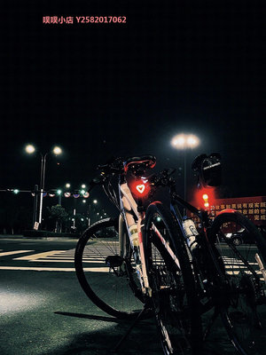 山地自行車夜間騎行尾燈警示燈愛心充電款復古單車裝飾配件裝備