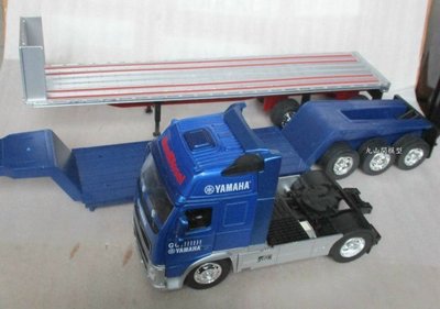 [丸山建機模型]---VOLVO 二軸藍色拖頭+二款板車 1/32 拖板車模型---無外盒