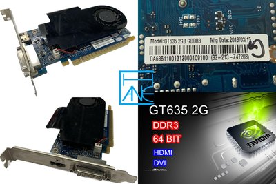 【 大胖電腦 】nVIDIA GeForce GT635 2GB顯示卡/HDMI/D3/64/保固30天 直購價400元