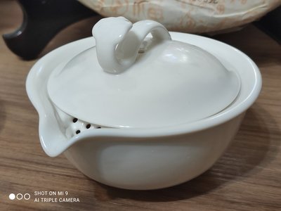 台灣製瓷白如意手抓側壺 +茶海(一壺一海) 側杯 瓷壺 瓷杯 厚胎 下標多筆只收運費60元