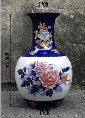 二手~景德鎮落地大花瓶 陶瓷器擺件 花開富貴中式客廳裝飾品