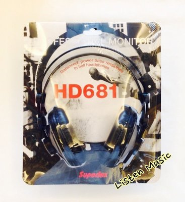 立昇樂器 現貨 Superlux HD681B 耳罩式耳機 半開放式 附收納袋 HD-681B 黑色 公司貨保固